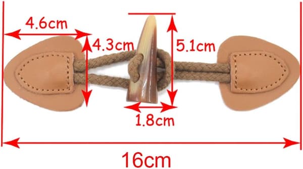 Læder Horn Toggle Knapper 8 Par Horn Spænde Knapper PU Læder