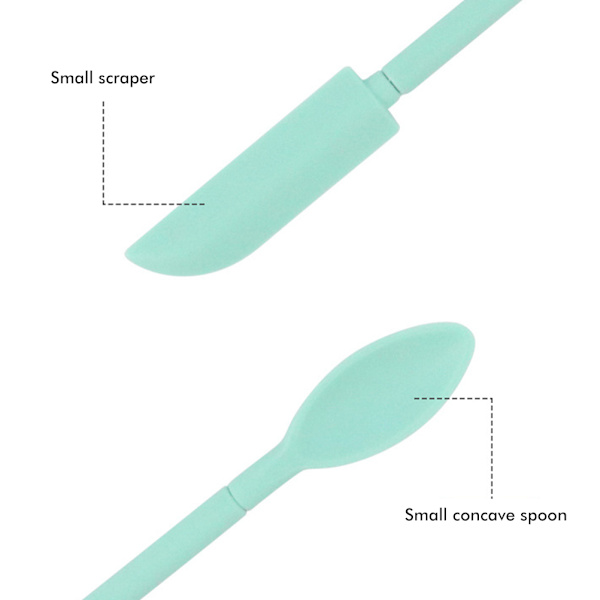 2-pack Mini Silikon Spatel Set Återanvändbar Retractable Liten Tunn