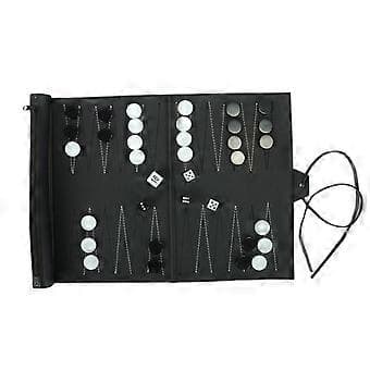Rejse Fritids PU Læder Rulle-Op Backgammon Sæt til Voksne Børn Legetøj()