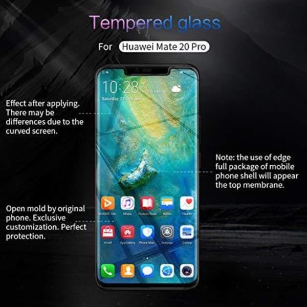 2 kpl Täyspeittävää näytönsuojaa Huawei Mate 20 Pro -puhelimelle
