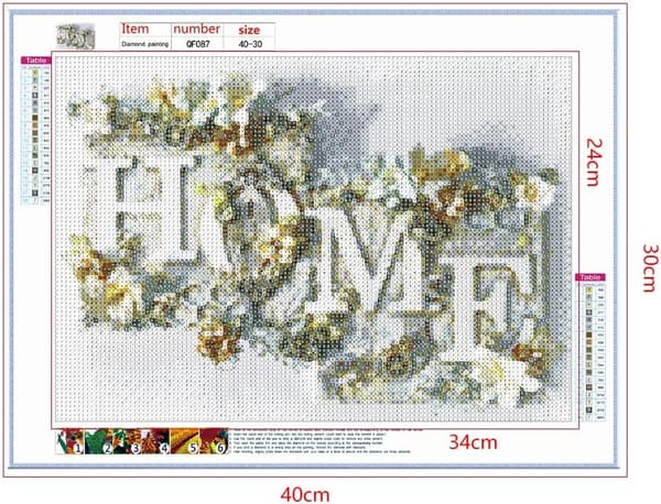 DIY 5D Diamantmaleri efter tal Kit HJEM Diamantkunst Fuld boremaskine
