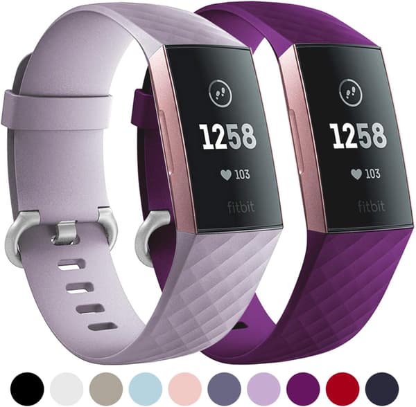 2-pak Erstatningsremme Kompatible med Fitbit Charge 3/Fitbit C