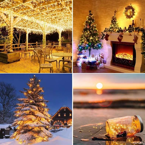 Solar String Lights Outdoor,Copper Wire Solar Twinkle Lights