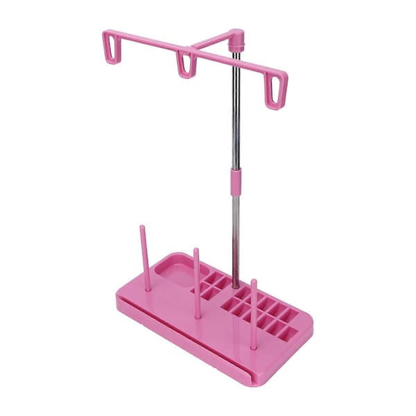 Trådstativ 3 Spoleholder Lett Wright Husholdningssymaskinverktøy for Quilting DIY Rosa