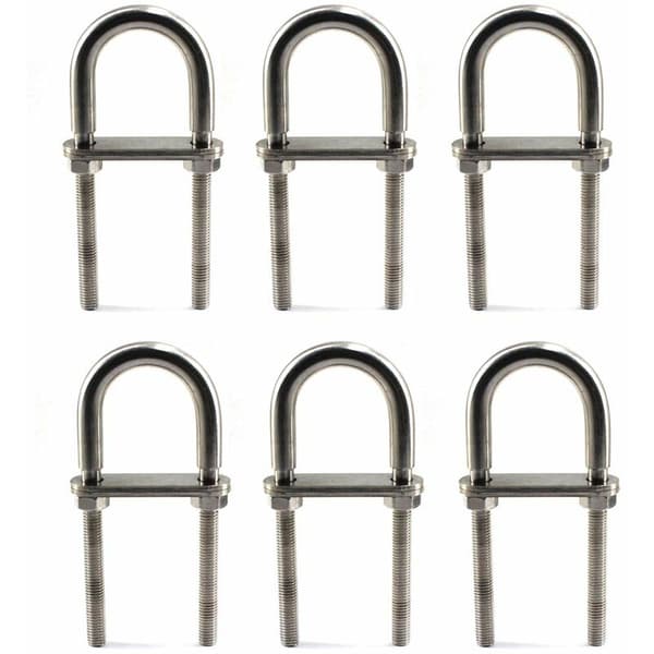 M6X90 U-bolt 304 rustfritt stål bolt (6 stk)