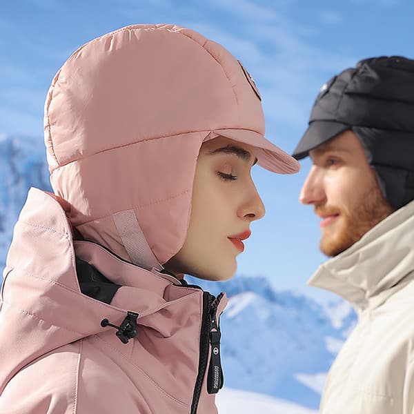 Dame Varm Øreklap Vinterhat Udendørs Vinterhue, Varm Trapper Hat Øreklapper Vinterhat Pink