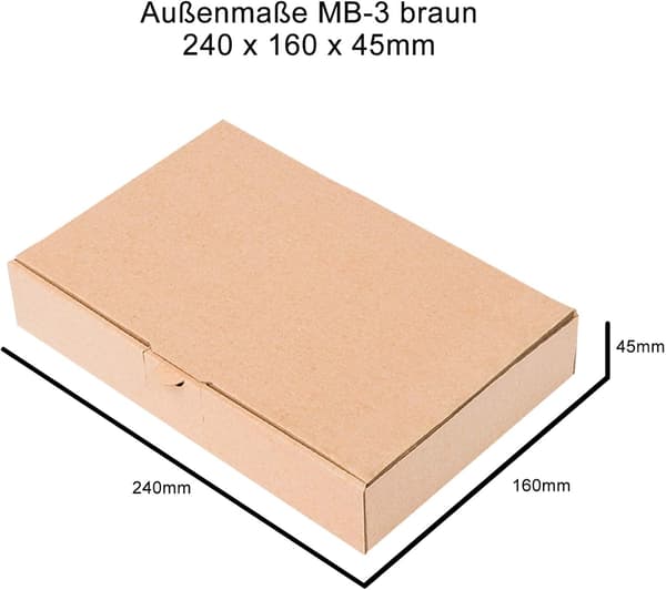 50 esker 24x16x4,5 cm - Brun - Postesker - Emballasjekarton