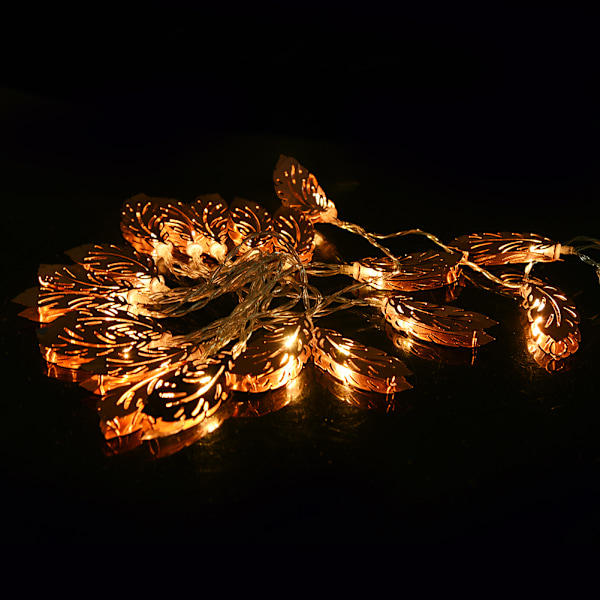 3 meter 20 LED-lampor roséguld fjädrar ljusslinga inomhus utomhus festdekoration