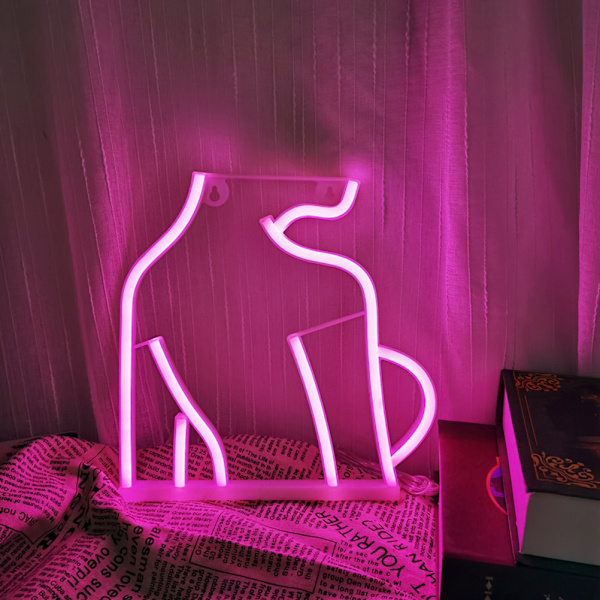 Lady Neon Lights LED Neon Skylt för Väggdekor USB Batteri