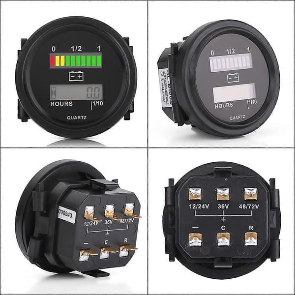 12V/24V/36V/48V/72V LED Digital Batteriindikator med Timetæller til Golfvogn