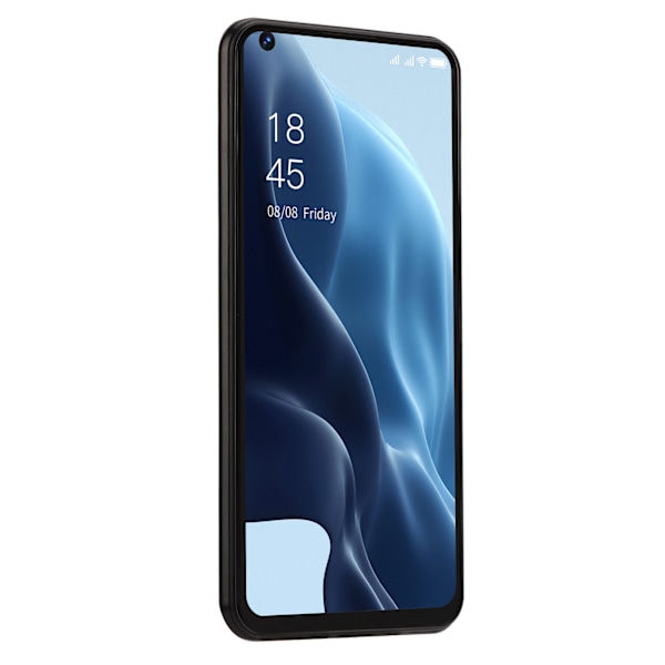 6.82 tums Smartphone Ansiktsupplåsning 4GB RAM 64GB ROM Trippelkortplatser HD-skärm Mobiltelefon för Android 11 100-240V Svart EU-kontakt