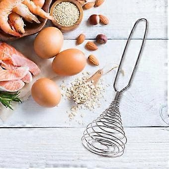 8\" Fransk Fjærspolevisp, Eggmikser i rustfritt stål, Håndvisp