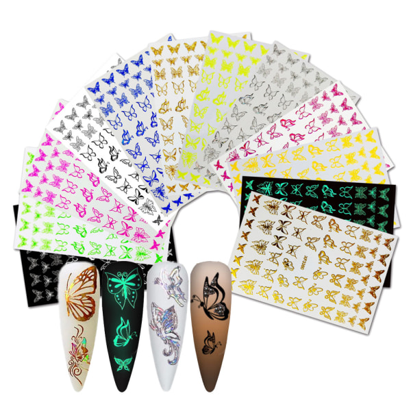 Butterfly Nail Art Stickers, Color Butterfly Nail Decals Self