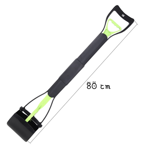 EINNENFFER Exkrementuppsamlare, 80 cm Långt handtag, ABS, Slitstarkt material, Lätt att använda med en hand, Hundskyffel, Grön