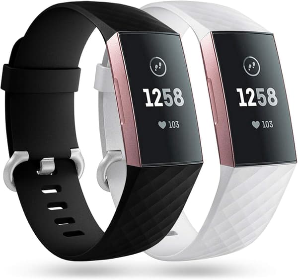 2-pak Erstatningsremme Kompatible med Fitbit Charge 3/Fitbit C