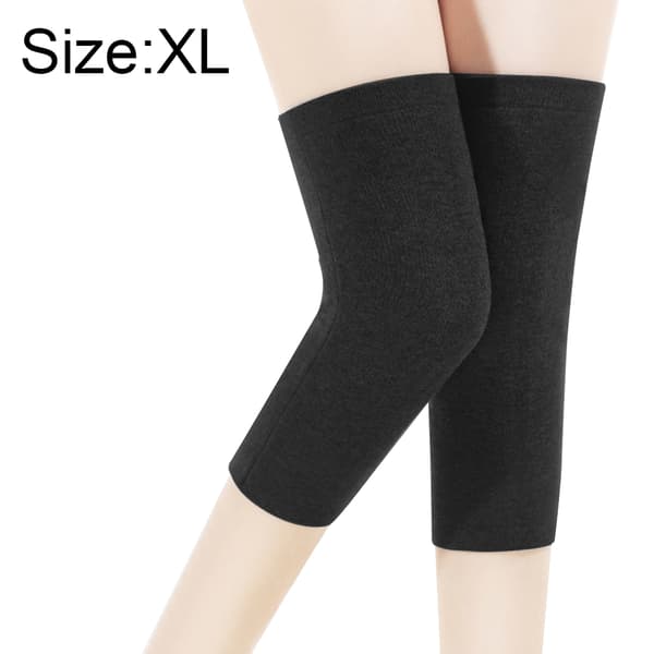 Vinter Termiske Knæbeskyttere Elastiske Løbe Knæ Kompressionsærmer Benstøtte Beskytter Black XL code