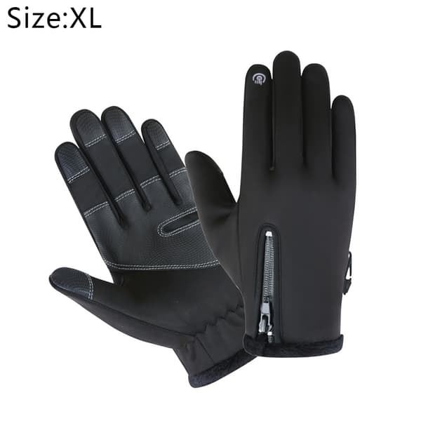 Vinterhandskar Varma vindtäta handskar med pekskärm för män för skidåkning Black XL code