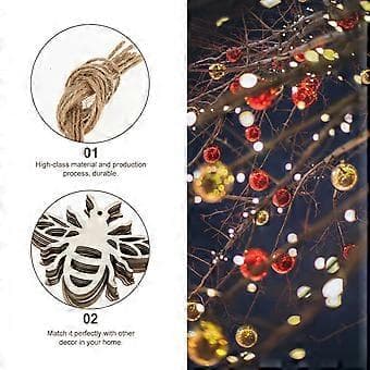 30 st Träbin Formade Ornament Obehandlade Tomma Träbi Designbitar