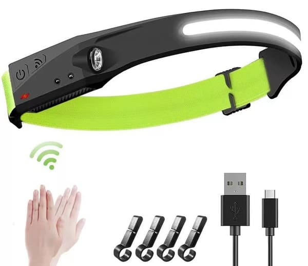 Forlygte, 2 stk. USB Genopladelig COB Induktion Vandtæt LED Forlygte
