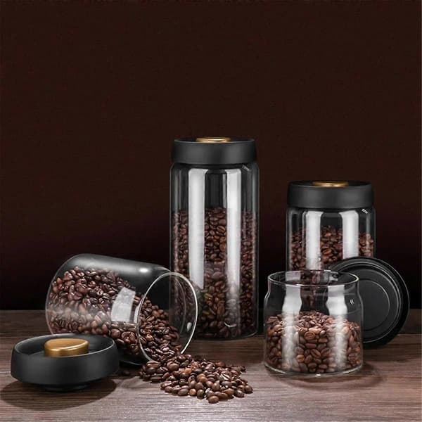Kaffebönor Vakuumförseglad Tank Hushåll Fuktsäker Luftutsugning Lufttät Behållare Matförvaringsburkar, D