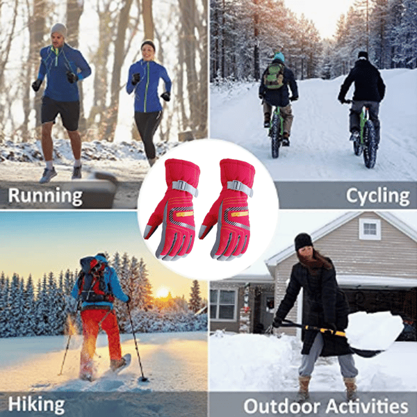 Unisex Vanntette Vindtette Vinter Varme Snøbrett Skihansker Red L