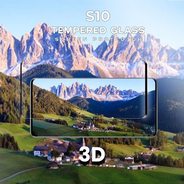 Samsung Galaxy S10 - Härdat glas 9H – Super kvalitet 3D