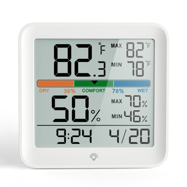 Stor skärm färgskärm temperatur & luftfuktighet klocka