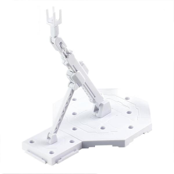 2 stk. actionfigur-tilbehør justerbart stativstøttebrakettbase robotfigur-utstillingsbase, hvit