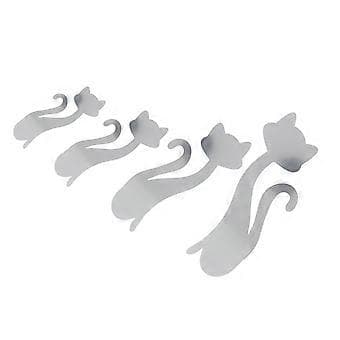 Kattformad Spegel Väggdekorationer Hem Vardagsrum Sovrum DIY Väggkonst Silver