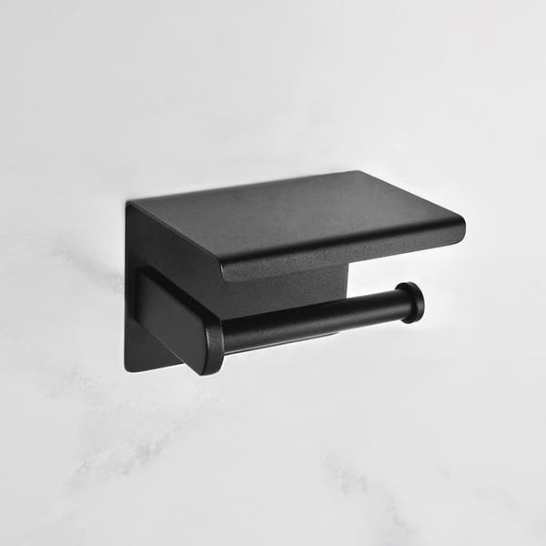Toiletpapirholder, Rustfrit Stål, Toiletpapirholder med Hylde