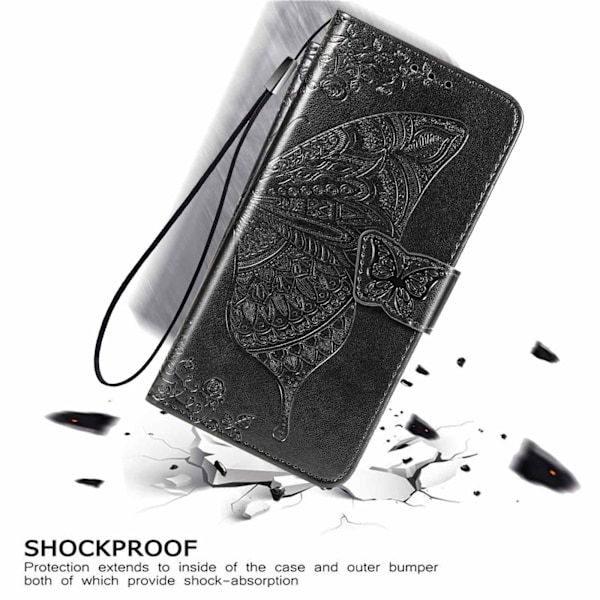 iPhone 11 Mobilskal, iPhone 11 Skal med Korthållare Ställ Kickstand för Kvinnor Flickor Pojkar, iPhone 11 Plånbok Sött Robust PU Läder Flip Black for iPhone 11