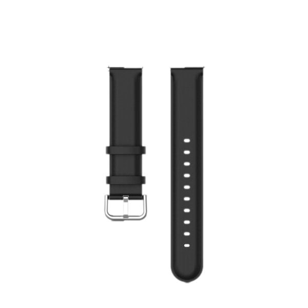Klockarmband äkta läder Samsung Galaxy Watch 5/5 Pro/4/4 Classic/3 41 mm, Huawei Watch GT3 42 mm/GT2 42 mm, Huami Amazfi Svart 20 mm Sort 20 mm