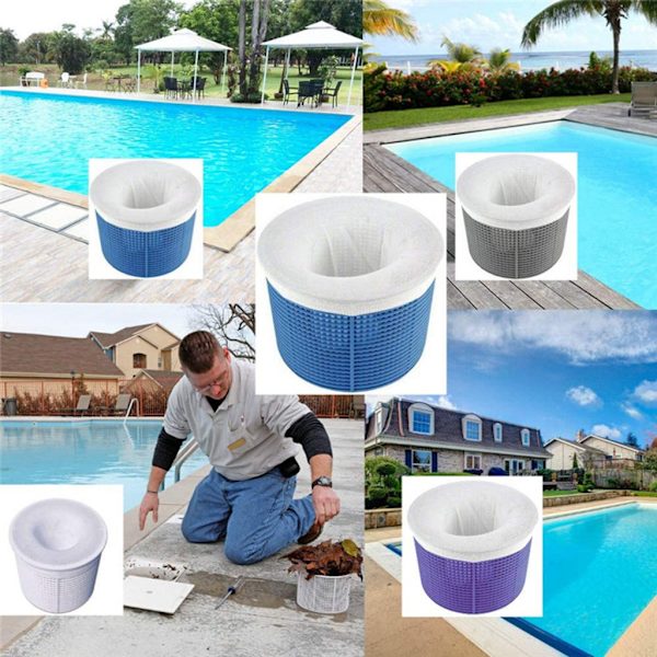 Pool Skimmer Filterstrømpe - Universal Pool Filterpose (Hvid, Pakke med 20)