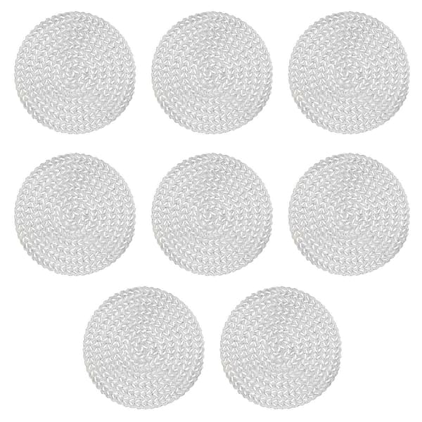 8 stk. PVC kaffebrikker runde vanntette coasters blomster jule coasters vanntette isolasjonsmatter servise matter bordbrikker silver