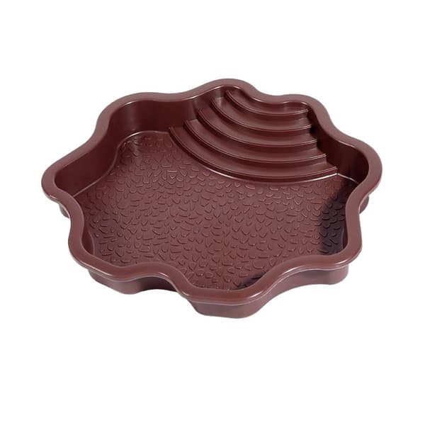 Vattenbehållare med trappsteg för reptiler (sköldpaddsbadskål) Reddish-brown