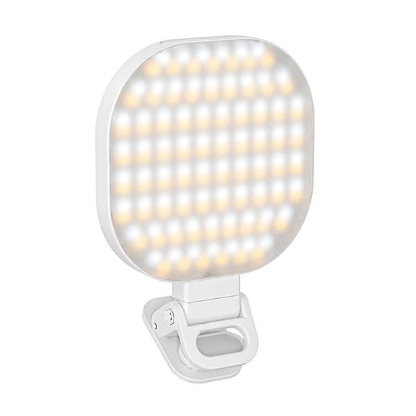 142 LED Selfie Ring Light Genopladelig Selfie Light Clip Videolys til Telefon Kamera Bærbar til Makeup Videokonference
