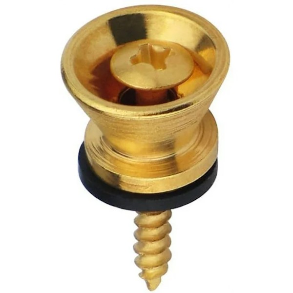 Metall Gitarrbandsknappar Lås Ändstift Bandlås med Skruvar för Elektrisk Akustisk Gitarr, Bas, Ukulele, 4-pack Golden