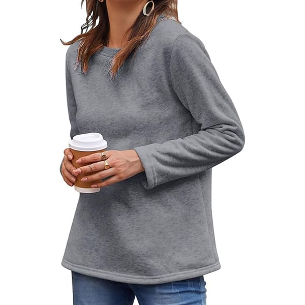 Fleece sweatshirt för dam, varmfodrad tröja, vintertopp dark gray 2XL