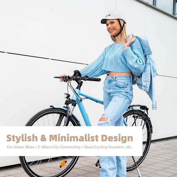 Cykelhjälm, basebollkeps, cykelhjälm för vuxna, cykelhjälmar för män och kvinnor, lätt justerbar cykelhjälm, lämplig för stadsmiljö white