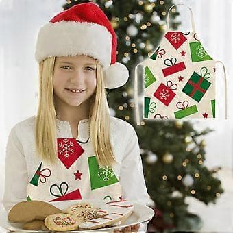 Juleforklæde til kvinder, justerbart smækforklæde til køkkenet, snemand juleforklæde til fest, juledekorationer