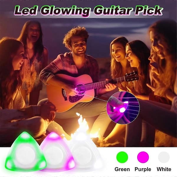 3 STK LED Guitar Plekter Bas Plekter Lysende Plekter med Lys til Ukulele Elektrisk Guitar