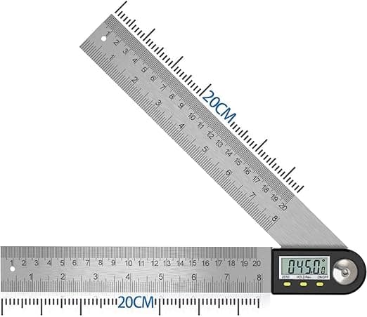 1 stk digital vinkelmåler 0-360° digital inklinometer rustfritt stål