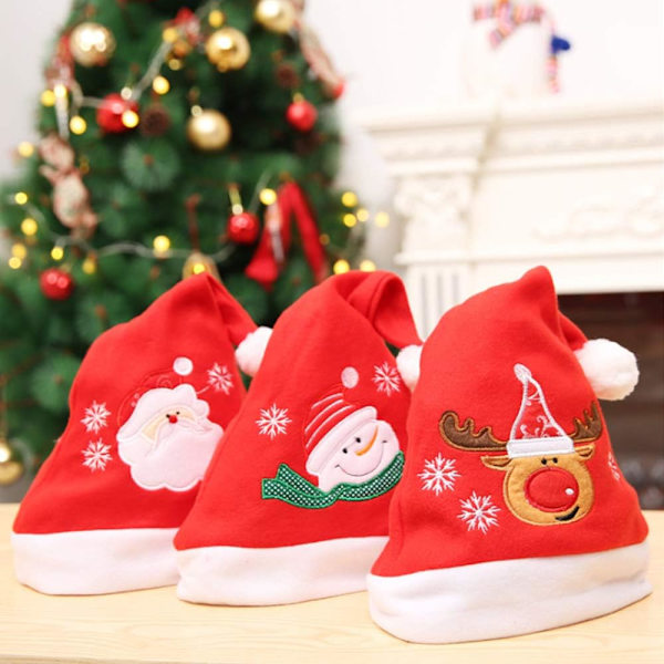Christmas Hats 3 Pcs Santa Hats 11.6"X15.2" Plush Santa Hats