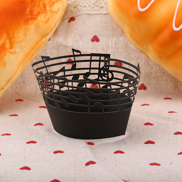 50 st Cupcake Papper Wrapper Musikaliska Noter ihålig Bröllop