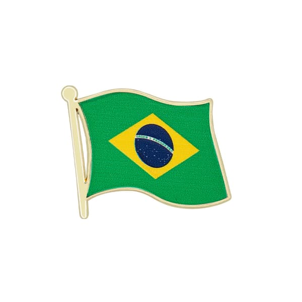 Sett med 3 brasilianske flaggnåler