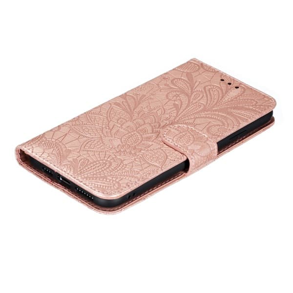 Preget blonde-mønstret flip-deksel for Samsung A81, Note10 Lite og M60S rose gold