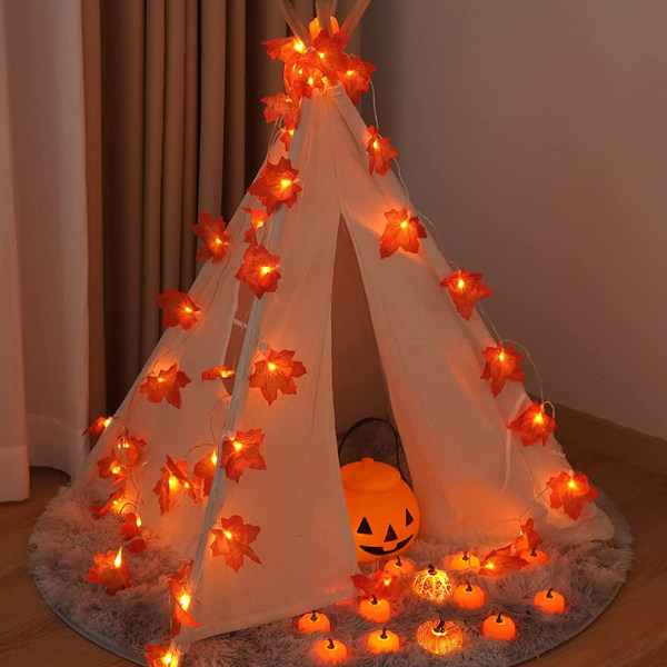 Fall Maple Leaf Garland Fairy Lights Waterproof String Lights
