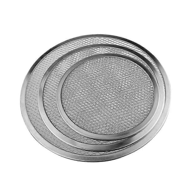 Hopeup Aluminium Tyk Non-stick Net Rund Pizzabageplade Køkkenredskab