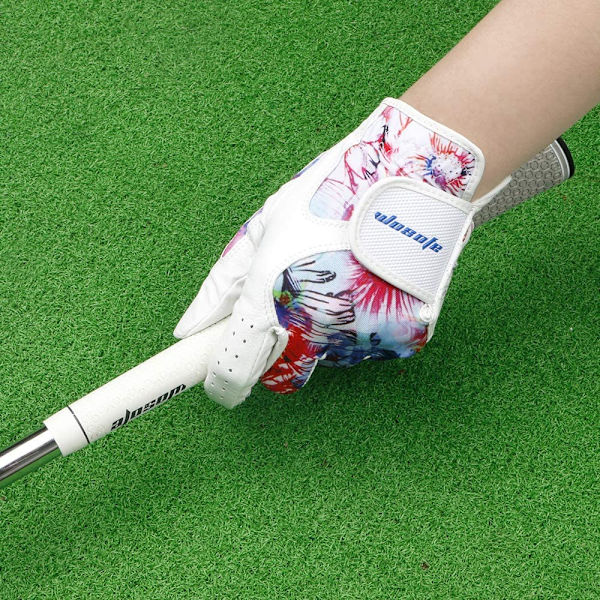 Golfhandske Dam Par Kallt Läder Båda Händer Sommar