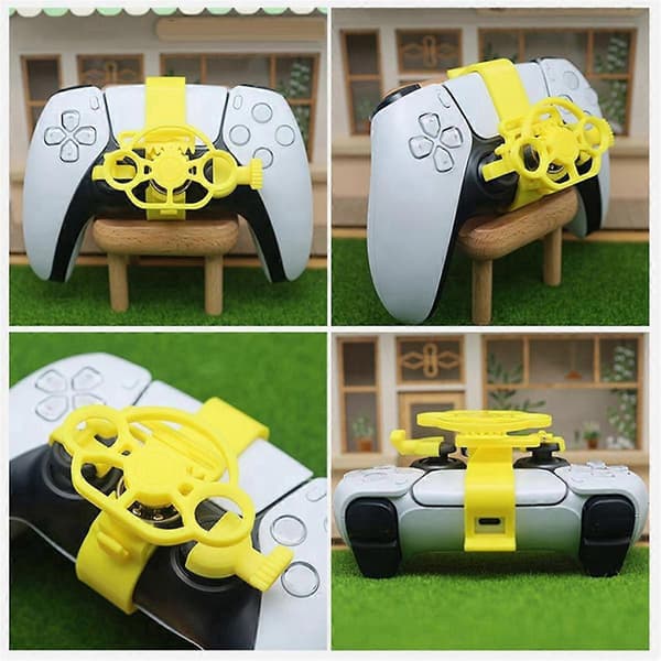Mini rattkontroll för racingspel, gamepad-ratt för simuleringsspel (gul)